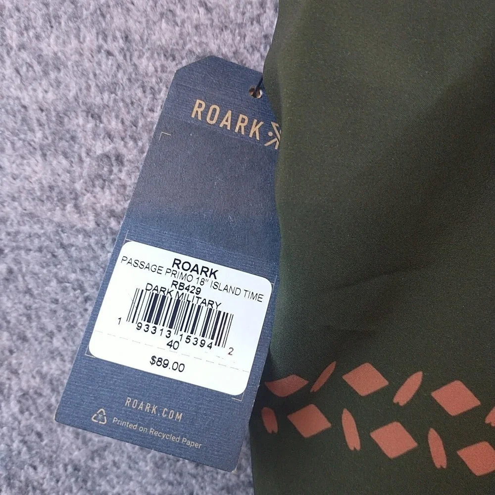 Roark Passage Primo 18 Island Time Boardshorts Dark Military Green Mens 40 RB429